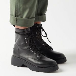 Steve Madden Black Leather Combat Boots